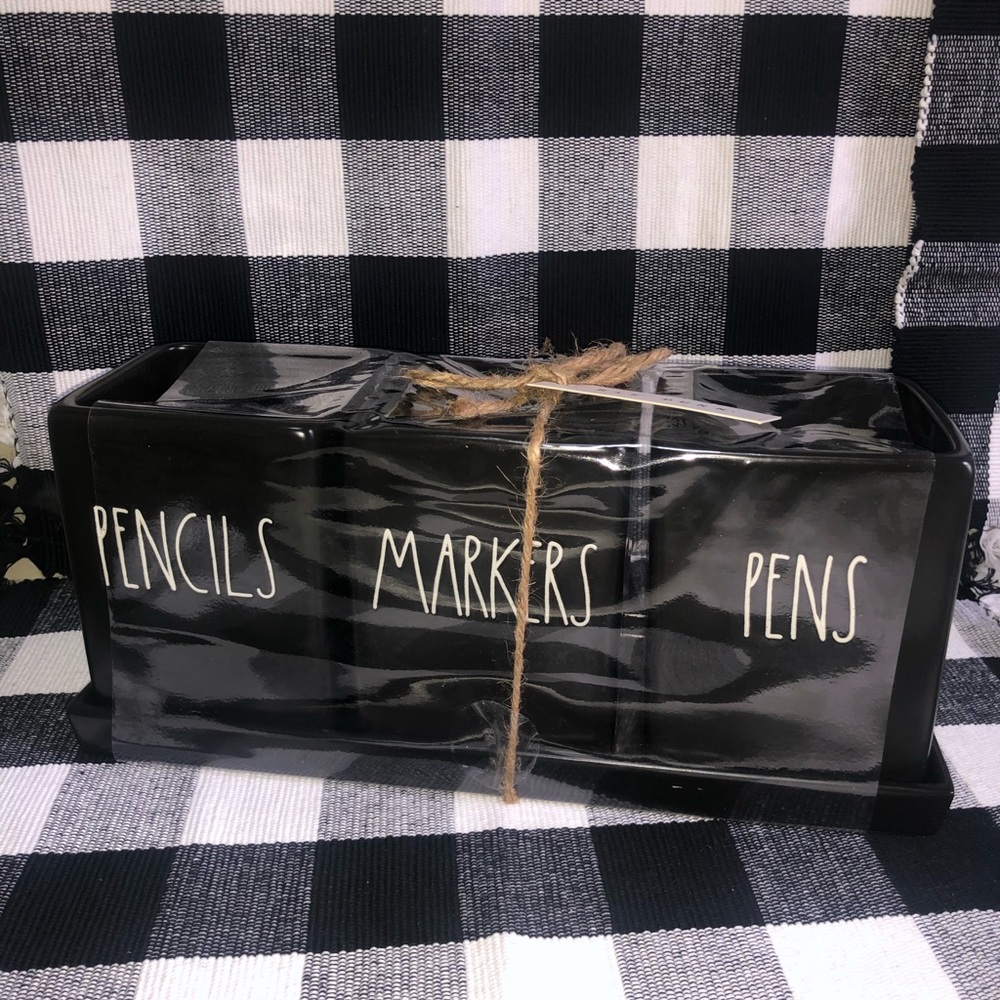 Rae Dunn “PENCILS” “MARKERS” “PENS” (Black Matte)